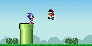 Sonic lost in Mario world