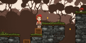 Red Girl in the Woods
