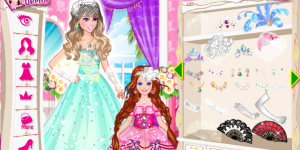 Bride Cinderella and Flower Girl